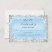 Rsvp Silver Winter Wonderland Blue Bedankkaart (Voorkant)