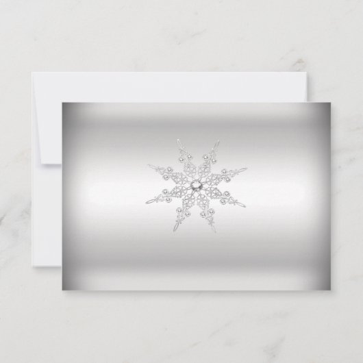 Rsvp Silver Winter Wonderland Blue Bedankkaart (Achterkant)