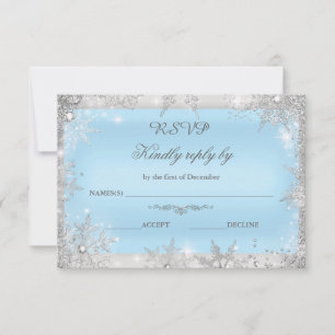 Rsvp Silver Winter Wonderland Blue Bedankkaart