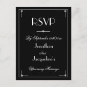 RSVP Simple Elegant Black Classic Wedding RSVP Uitnodiging Briefkaart (Voorkant)