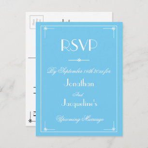 RSVP Simple Modern Aqua Blue Wedding RSVP Uitnodiging Briefkaart