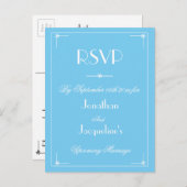 RSVP Simple Modern Aqua Blue Wedding RSVP Uitnodiging Briefkaart (Voorkant / Achterkant)