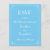 RSVP Simple Modern Aqua Blue Wedding RSVP Uitnodiging Briefkaart (Voorkant)