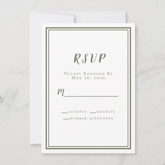 RSVP Simple Modern Classic Olive Green (Voorkant)