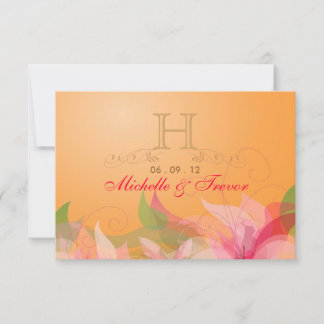 RSVP - Sinaasappelkleuren Huwelijkskaart Antwoordk Kaartje