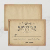 RSVP Sined Parchment Wedding Reply Kaartje (Voorkant / Achterkant)