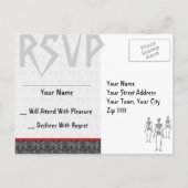 RSVP Skeletons - Halloweenfeest, spookhuis Uitnodiging Briefkaart (Achterkant)