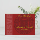 RSVP sla de datum van de chinese trouwuitnodigkaar Save The Date (Staand voorkant)
