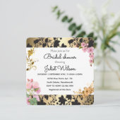 RSVP Soiree Wit Blauwgroen damast vrijgezellenfees Kaart (Staand voorkant)