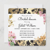 RSVP Soiree Wit Blauwgroen damast vrijgezellenfees Kaart (Voorkant)