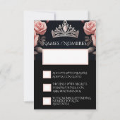 RSVP Spaans Quinceañera Rosas Kaartje (Achterkant)