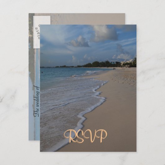 RSVP Special Beach Wedding Uitnodiging Briefkaart (Voorkant / Achterkant)