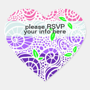 RSVP Spring Doodle bladeren en wervelende slak sch Hart Sticker