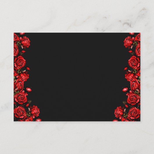 RSVP Sprookje Rode Rozen Bruiloft Informatiekaartje (Achterkant)