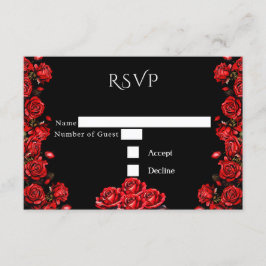 RSVP Sprookje Rode Rozen Bruiloft Informatiekaartje