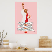 RSVP staat niet op het vrijheidsbeeld Poster (Keuken)