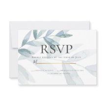 RSVP | Stamblauwe Waterverf Eucalyptusbladeren