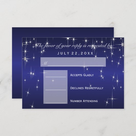 RSVP Star Lights in Metallic Dark Blue - RSVP (Voorkant / Achterkant)