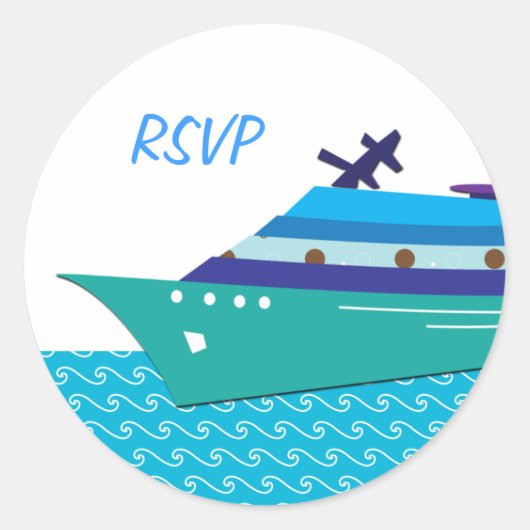 RSVP-Stickers van cruiseschepen Ronde Sticker (Voorkant)