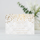 RSVP Stijlvolle Confetti Gold Dot Wedding (Staand voorkant)