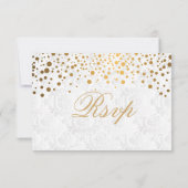 RSVP Stijlvolle Confetti Gold Dot Wedding (Achterkant)
