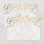 RSVP Stijlvolle Confetti Gold Dot Wedding (Voorkant / Achterkant)
