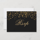 RSVP Stijlvolle Confetti Gouden Stip Trouwdag (Achterkant)