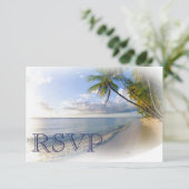 RSVP Strand Huwelijksuitnodiging Aankondiging (Staand voorkant)