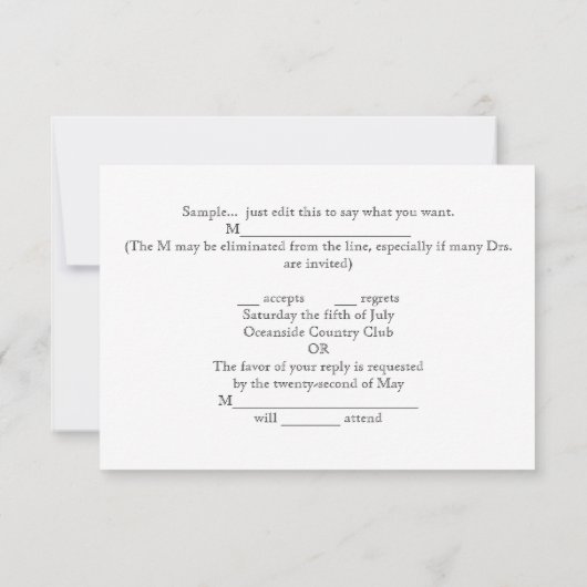 RSVP Strand Huwelijksuitnodiging Aankondiging (Achterkant)