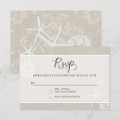 RSVP Strandbruiloft Zeester Damask Houten Eenvoudi (Voorkant / Achterkant)