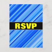 "RSVP" + strepen van Blue Pattern Briefkaart (Voorkant)