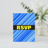 "RSVP" + strepen van Blue Pattern Briefkaart (Staand voorkant)