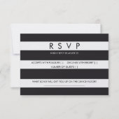 RSVP strepen zwart wit trouwkaart briefpapier (Voorkant)