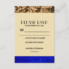  RSVP - String Lights - blauw en goud Kaartje