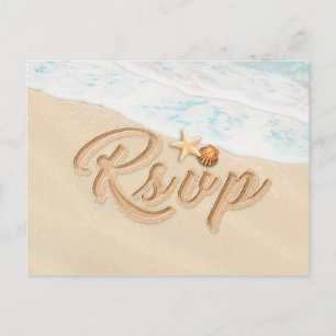 RSVP Summer Sandy Beach Starfish Seashell Uitnodiging Briefkaart