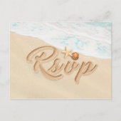 RSVP Summer Sandy Beach Starfish Seashell Uitnodiging Briefkaart (Voorkant)