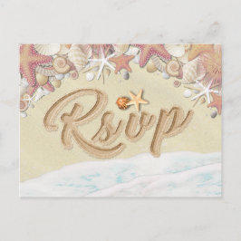 RSVP Summer Sandy Beach Starfish Seashell Uitnodiging Briefkaart