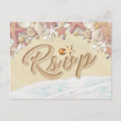 RSVP Summer Sandy Beach Starfish Seashell Uitnodiging Briefkaart (Voorkant)