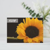 RSVP Sunflower Foto op zwarte kaarten (Staand voorkant)