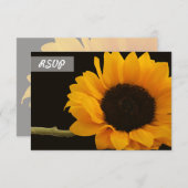 RSVP Sunflower Foto op zwarte kaarten (Voorkant / Achterkant)