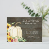 RSVP Sunflower in Pumpkin Red Burgundy Dark Wood Kaart (Staand voorkant)