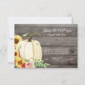 RSVP Sunflower Pumpkin Blush Burgundy Barn Wood Kaart (Voorkant)