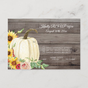RSVP Sunflower Pumpkin Blush Burgundy Barn Wood Kaart