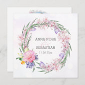 *~* RSVP Sweet Boho Bloemenkrans QR AR12 bruiloft Kaart (Voorkant / Achterkant)