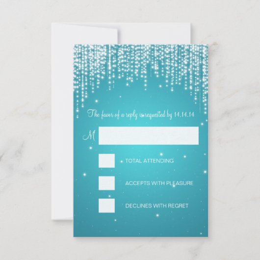 RSVP Sweet Sixteen Party Night Dazzle Turquoise (Voorkant)