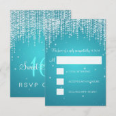 RSVP Sweet Sixteen Party Night Dazzle Turquoise (Voorkant / Achterkant)