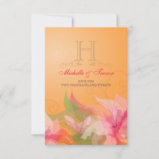 RSVP - Tankerine Floral Garden Reply Cards (Voorkant)