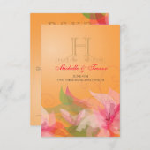 RSVP - Tankerine Floral Garden Reply Cards (Voorkant / Achterkant)