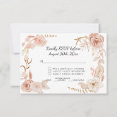 RSVP Terra Cotta Pink Waterverf Floral Wedding Kaart (Voorkant)