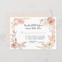 RSVP Terra Cotta Pink Waterverf Floral Wedding